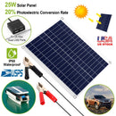 Outdoor Solar Panel 12V 25W Car Battery Charger IP68 Waterproof w/ 3.0A Dual USB Charging Clip Line For RV Car Boat