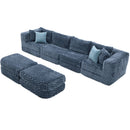 Modular Sectional Sofa, Boneless Couch With 2 Movable Ottomans by HouseOfZazla