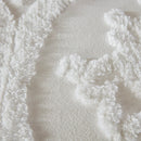 King/Cal King 3 Piece Tufted Cotton Chenille Damask Duvet Cover Set