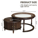 Modern Nesting Coffee Table Set with Glass and Solid Wood Frame by HouseOfZazla