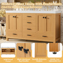 Bathroom Vanity With Double Sink, Soft Close Doors & Drawers Handles - Wood by HouseOfZazla