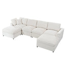 U-Style 130.3" 6-Seater Modular Sectional Sofa