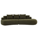 122" Curved Sectional Sofa (Olive Green)