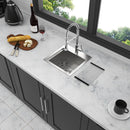 Modern Stainless Steel 15" Drop In Kitchen Sink Workstation With Accessories - Brushed Nickel