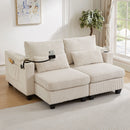 Convertible Chaise Lounge Sofa Chair With USB Ports, Cup Holders, Phone Holder And Storage by Unique Piece Furniture