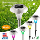 4Packs Solar Garden Lights Outdoor IP44 Waterproof Solar Pathway Lights Color Changing Landscape Lamps 10Hrs Lawn Lighting for Yard Driveway Walkway