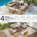 K&K 8-Piece Patio Furniture Set with Fire Pit Table by HouseOfZazla