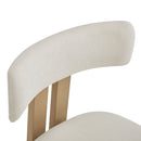 Mid-Century 7-Piece Dining Set with Upholstered Armless Chairs and Natural Wood Table