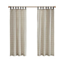 Plaid Faux Leather Tab Top Curtain Panel with Fleece Lining