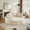 Round Oversized Sofa Bed With 5 Throw Pillows by HouseOfZazla