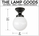 Modern 8" GLOBE Ceiling Light by The Lamp Goods