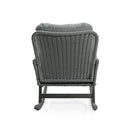 Contemporary Minimalist Wicker Rocking Chair With Soft Cushions And Durable Wooden Frame
