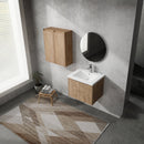 24" Wall-Mounted Bathroom Vanity With Sink and Side Cabinet