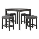 Transitional Counter Dining Set With 4 Tufted Stools by HouseOfZazla