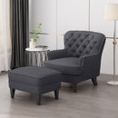 Enchante Living Room Set with Tufted Back Club Chair and Ottoman by HouseOfZazla