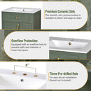 Elegant Bathroom Vanity With Ceramic Sink, Soft Close Doors And Drawers, Double Storage Racks by HouseOfZazla