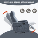 Blue Heat Massage Manual Recliner Chair