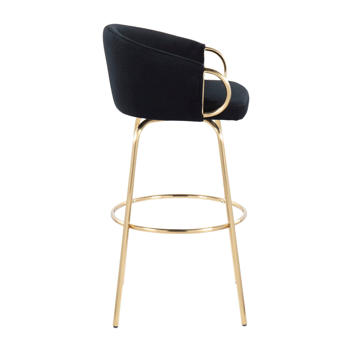 Claire - Contemporary / Glam Fixed Height Bar Stool (Set of 2) Round Footrest (Set of 2), photo 6 of 16