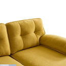 83" Modern Sectional Sofas Couches Velvet L-Shaped Couches for Living Room, Bedroom, Yellow