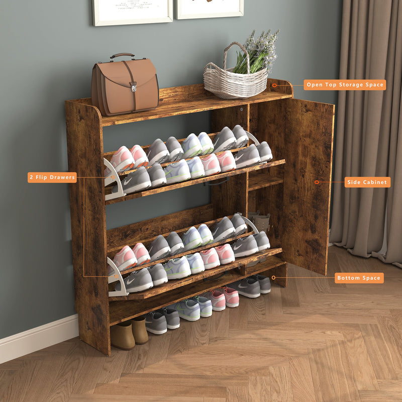 Shoe Storage Cabinet with 2 Flip Drawers, photo 3 of 8