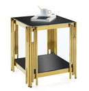 Square End Table With Tempered Glass Top For Living Room by HouseOfZazla