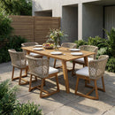 69" Outdoor Solid Wood Dining Set for 6 by HouseOfZazla
