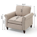Modern Upholstered Accent Chair Armchair, Fabric Reading Living Room Side Chair, Single Sofa - Light Beige by HouseOfZazla