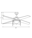 52" Europa IV 4-Blade Ceiling Fan Oil Rubbed Bronze Finish with Integrated LED Light