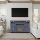 Fireplace TV Stand For TVs Up To 80" - Blue by HouseOfZazla