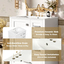 Bathroom Vanity, Modern Bathroom Cabinet With Sink Combo Set, Bathroom Storage Cabinet With A Soft Closing Door And 3 Drawers, Solid Wood Frame by HouseOfZazla