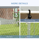 9.2' x 8' x 7.7' Dog Kennel Outdoor Dog Run with Waterproof, UV Resistant Roof, Lockable Door, for Medium and Large-Sized Dogs, Silver