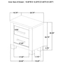 Sansome - 2 Drawer Nightstand Bedside Table - Oak
