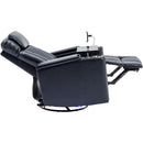 270° Power Swivel Recliner Home Theater Chair With Hidden Arm Storage, LED Light, Cup Holder, And Tray Table by HouseOfZazla