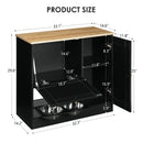 Feeding Station with 2 Lockers and Elevated Bowls Black