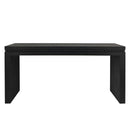 64in Modern Black Wood Console Table – Elegant Entryway Table with Decorative Beaded Trim