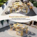 5-Piece Outdoor Acacia Wood Round Dining Set by HouseOfZazla