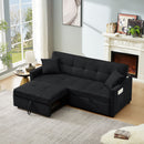 3 In 1 Convertible Sleeper Sofa Bed, Reclining Backrest, Pillows, Pockets by HouseOfZazla