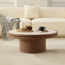 35.43 Inch Coffee Table with Sintered Stone Tabletop in Walnut