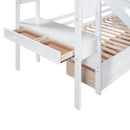 Bunk Bed With Storage Staircase, Slide, Desk, Drawers, And Shelves