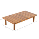 Canape 4-Pieces Acacia Conversation Set with Cream Cushion, Teak by HouseOfZazla