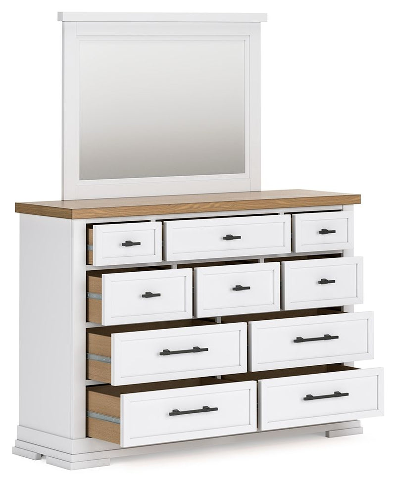 Ashbryn - Dresser And Mirror - White / Natural, photo 2 of 7