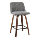 Toriano - Mid Century Modern Fixed Height Counter Stool & Square Footrest (Set of 2) by Unique Piece Furniture