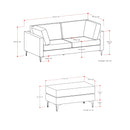 Ava - Mid Century Sofa With Ottoman Set