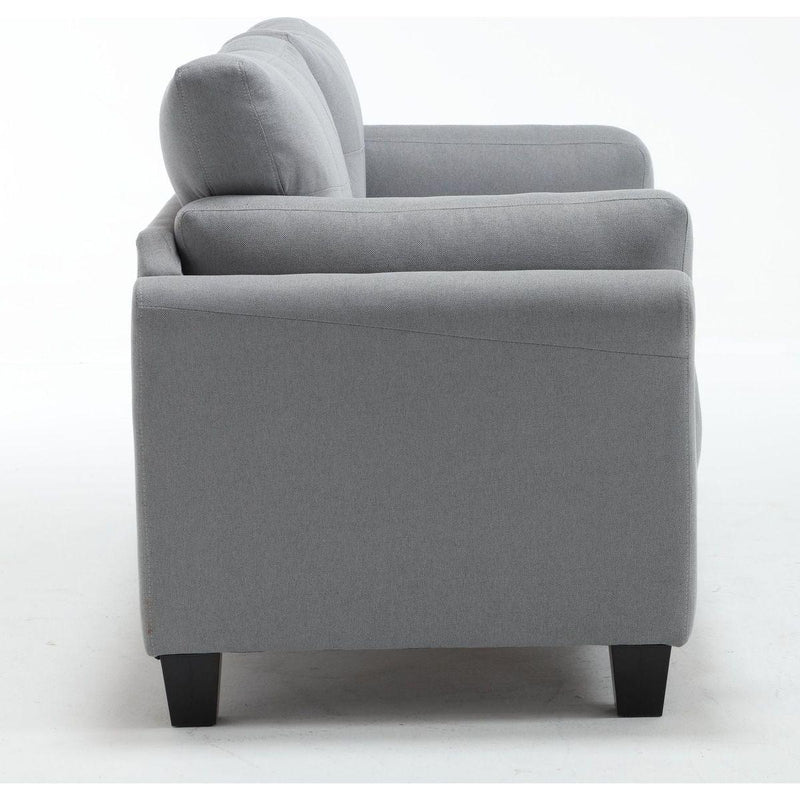 68.5" Modern Style Button Tufted Linen Upholstered Loveseat Sofa, Two Seat Sofa Couch, Living Room Sofa for Home or Office, Gray