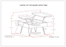 Hunter - Lift Top Square Coffee Table - Natural by HouseOfZazla