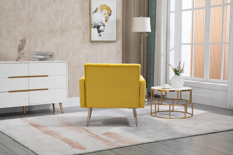 Accent Chair, leisure single sofa with Rose Golden feet
