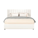 Anda - Boucle Upholstered Platform Bed With Patented Drawers Storage - Ivory