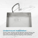 Stainless Steel Kitchen Sink, 30″x19″ Drop In Single Bowl, Undermount Handmade Sink in Brushed Nickel by HouseOfZazla