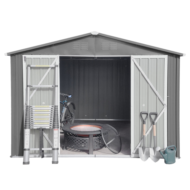 Metal garden sheds 8ftx10ft outdoor storage sheds Grey (Old sku:W1350S00016)