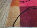 8' X 10' Tibetan Nepal Art Deco Hand Knotted Wool Rug Modern Contemporary Nice